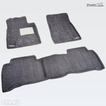 Коврики салона Pradar 3D текстильные серые для Toyota Land Cruiser 200 (2008-2012) № SI 07-00196